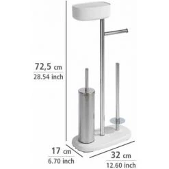 WENKO Combiné WC 4en1, Brosse WC Et Dérouleur Papier Toilette, Rangement Papier Toilette Avec Boîte De Rangement Rivazza Blanc, Acier Inox - Plastique, 17x72,5x32 Cm, Blanc 10 WENKO Combiné WC 4en1, Brosse WC Et Dérouleur Papier Toilette, Rangement Papier Toilette Avec Boîte De Rangement Rivazza Blanc, Acier Inox - Plastique, 17x72,5x32 Cm, Blanc -WENKO Soldes 34091086 4