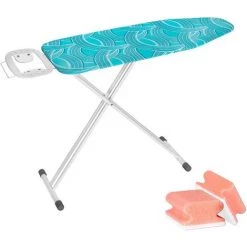 WENKO Table à Repasser "Advanced", Planche à Repasser Avec Housse Table à Repasser Inclus, 120x42 Cm, Hauteur Réglable