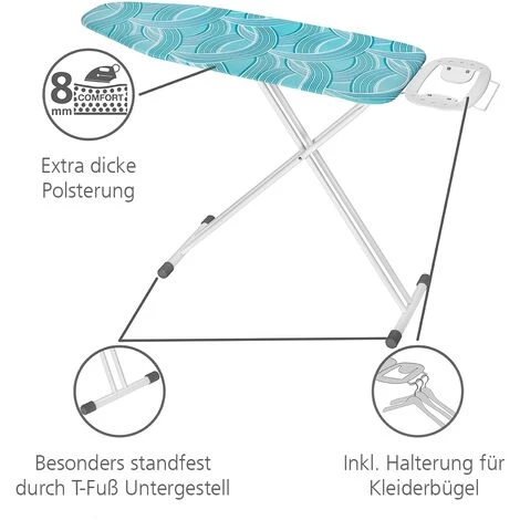WENKO Table à Repasser "Advanced", Planche à Repasser Avec Housse Table à Repasser Inclus, 120x42 Cm, Hauteur Réglable 5 WENKO Table à Repasser "Advanced", Planche à Repasser Avec Housse Table à Repasser Inclus, 120x42 Cm, Hauteur Réglable – Image 4