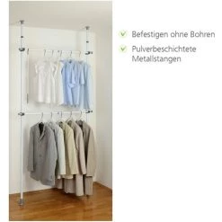 WENKO Portant Vêtement Téléscopique Pour Dressing Sur Mesure, Solution Sans Perçage, Herkules, Acier Blanc, Lot De 2 éponges Offertes 10 WENKO Portant Vêtement Téléscopique Pour Dressing Sur Mesure, Solution Sans Perçage, Herkules, Acier Blanc, Lot De 2 éponges Offertes -WENKO Soldes 34260317 4