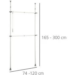 WENKO Portant Vêtement Téléscopique Pour Dressing Sur Mesure, Solution Sans Perçage, Herkules, Acier Blanc, Lot De 2 éponges Offertes 11 WENKO Portant Vêtement Téléscopique Pour Dressing Sur Mesure, Solution Sans Perçage, Herkules, Acier Blanc, Lot De 2 éponges Offertes -WENKO Soldes 34260317 5