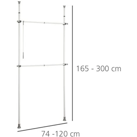 WENKO Portant Vêtement Téléscopique Pour Dressing Sur Mesure, Solution Sans Perçage, Herkules, Acier Blanc, Lot De 2 éponges Offertes 7 WENKO Portant Vêtement Téléscopique Pour Dressing Sur Mesure, Solution Sans Perçage, Herkules, Acier Blanc, Lot De 2 éponges Offertes – Image 5
