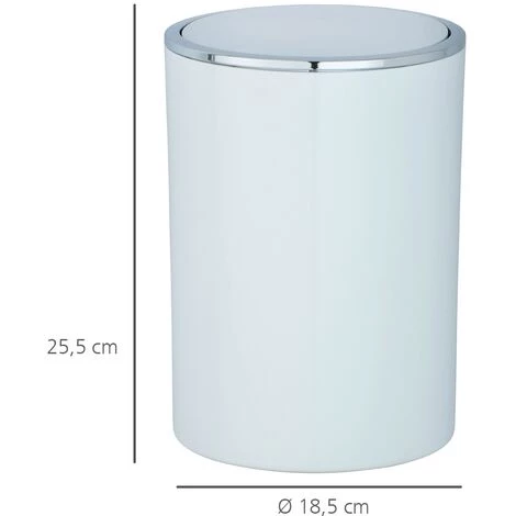 WENKO Poubelle Salle De Bain Inca Blanc, Petite Poubelle Salle De Bain 5L, Lot De 2 éponges Offertes 6 WENKO Poubelle Salle De Bain Inca Blanc, Petite Poubelle Salle De Bain 5L, Lot De 2 éponges Offertes – Image 4