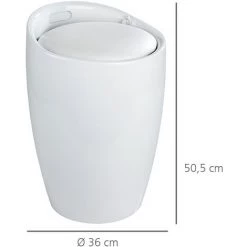 WENKO Tabouret Panier à Linge Salle De Bain, Candy Gris, Ø 36x50,5 cm, Lot De 2 éponges Offertes 9 WENKO Tabouret Panier à Linge Salle De Bain, Candy Gris, Ø 36x50,5 cm, Lot De 2 éponges Offertes -WENKO Soldes 34260321 3