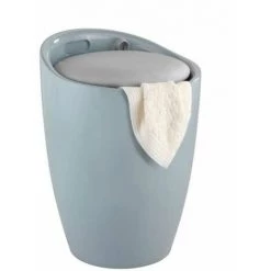 WENKO Tabouret Panier à Linge Salle De Bain, Candy Gris, Ø 36x50,5 cm, Lot De 2 éponges Offertes 11 WENKO Tabouret Panier à Linge Salle De Bain, Candy Gris, Ø 36x50,5 cm, Lot De 2 éponges Offertes -WENKO Soldes 34260321 5