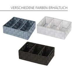 WENKO Panier De Rangement Salle De Bain Avec 3 Compartiment, Rangement Salle De Bain Adria, Gris, Lot De 2 éponges Offertes -WENKO Soldes 34260325 5