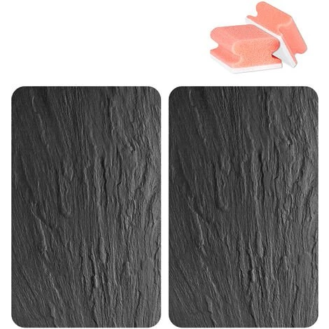 WENKO Protection Plaque De Cuisson XL, Couvre Plaque Induction, électrique En Verre "Ardoise", 3en1, Lot De 2 éponges Offertes 3 WENKO Protection Plaque De Cuisson XL, Couvre Plaque Induction, électrique En Verre "Ardoise", 3en1, Lot De 2 éponges Offertes