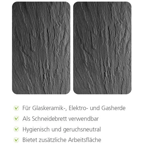 WENKO Protection Plaque De Cuisson XL, Couvre Plaque Induction, électrique En Verre "Ardoise", 3en1, Lot De 2 éponges Offertes 5 WENKO Protection Plaque De Cuisson XL, Couvre Plaque Induction, électrique En Verre "Ardoise", 3en1, Lot De 2 éponges Offertes – Image 3