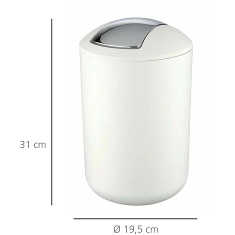 WENKO Poubelle Salle De Bain Brasil L Blanc, Petite Poubelle Salle De Bain 6,5L, Lot De 2 éponges Offertes 6 WENKO Poubelle Salle De Bain Brasil L Blanc, Petite Poubelle Salle De Bain 6,5L, Lot De 2 éponges Offertes – Image 4