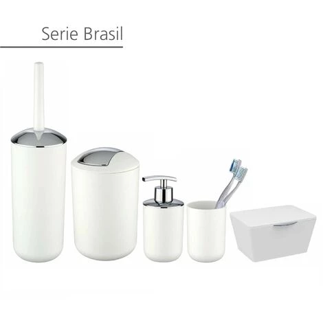 WENKO Poubelle Salle De Bain Brasil L Blanc, Petite Poubelle Salle De Bain 6,5L, Lot De 2 éponges Offertes 7 WENKO Poubelle Salle De Bain Brasil L Blanc, Petite Poubelle Salle De Bain 6,5L, Lot De 2 éponges Offertes – Image 5