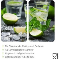 WENKO Protection Plaque De Cuisson, Couvre Plaque Induction, électrique En Verre "Mojito", 3en1, Lot De 2 éponges Offertes -WENKO Soldes 34260332 3