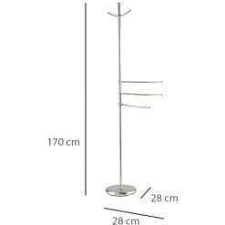 WENKO Porte Serviette Sur Pied Avec 3 Bras Amovibles, Porte Vêtement, Peignoir Base Acier Lestée, Adiamo, Lot De 2 éponges Offertes 10 WENKO Porte Serviette Sur Pied Avec 3 Bras Amovibles, Porte Vêtement, Peignoir Base Acier Lestée, Adiamo, Lot De 2 éponges Offertes -WENKO Soldes 34260334 4