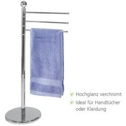 WENKO Porte Serviette Salle De Bain, Porte Serviette Sur Pied Avec 3 Bras Amovibles, Acier, Lot De 2 éponges Offertes 8 WENKO Porte Serviette Salle De Bain, Porte Serviette Sur Pied Avec 3 Bras Amovibles, Acier, Lot De 2 éponges Offertes -WENKO Soldes 34260337 3