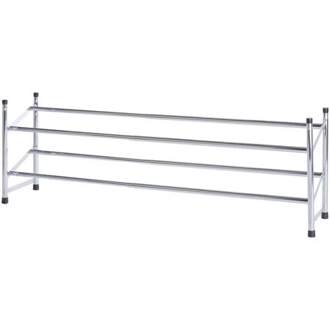 WENKO Rangement Chaussures Télescopique, étagère à Chaussures Extensible, 2 Niveaux De Rangement, 62-115cm, Lot De 2 éponges Offertes 4 WENKO Rangement Chaussures Télescopique, étagère à Chaussures Extensible, 2 Niveaux De Rangement, 62-115cm, Lot De 2 éponges Offertes – Image 2