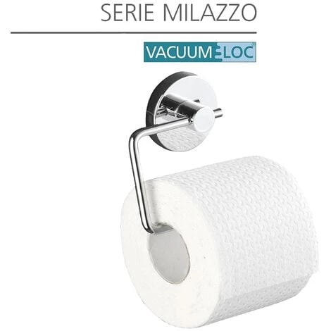 WENKO Porte Papier Toilette Mural Sans Perçage, Porte Papier Toilette Ventouse, Milazzo, Métal Chromé, Lot De 2 éponges Offertes 4 WENKO Porte Papier Toilette Mural Sans Perçage, Porte Papier Toilette Ventouse, Milazzo, Métal Chromé, Lot De 2 éponges Offertes – Image 2
