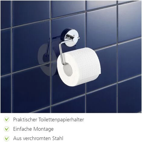 WENKO Porte Papier Toilette Mural Sans Perçage, Porte Papier Toilette Ventouse, Milazzo, Métal Chromé, Lot De 2 éponges Offertes 5 WENKO Porte Papier Toilette Mural Sans Perçage, Porte Papier Toilette Ventouse, Milazzo, Métal Chromé, Lot De 2 éponges Offertes – Image 3