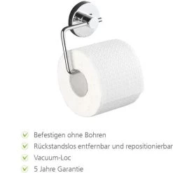 WENKO Porte Papier Toilette Mural Sans Perçage, Porte Papier Toilette Ventouse, Milazzo, Métal Chromé, Lot De 2 éponges Offertes 10 WENKO Porte Papier Toilette Mural Sans Perçage, Porte Papier Toilette Ventouse, Milazzo, Métal Chromé, Lot De 2 éponges Offertes -WENKO Soldes 34260342 4