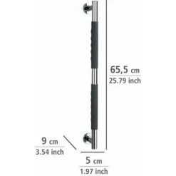 WENKO Poignée De Sécurité Secura, Barre D'appui Salle De Bain Avec Surface Antidérapante, Silicone - Acier Inox, 65,5x5x9 Cm, Gris - Brillant 10 WENKO Poignée De Sécurité Secura, Barre D'appui Salle De Bain Avec Surface Antidérapante, Silicone - Acier Inox, 65,5x5x9 Cm, Gris - Brillant -WENKO Soldes 34510036 4