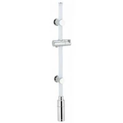 WENKO Colonne De Douche LED, Colonne De Douche Avec éclairage LED Basse Consommation Et Détecteur De Mouvement, Avec éclairage Uniforme Sur La Longueur, Rechargeable, Plastique, L74cm, Blanc - Chromé