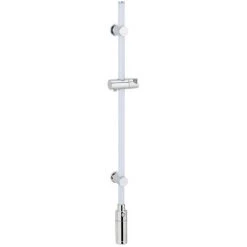 WENKO Colonne De Douche LED, Colonne De Douche Avec éclairage LED Basse Consommation Et Détecteur De Mouvement, Avec éclairage Uniforme Sur La Longueur, Rechargeable, Plastique, L94cm, Blanc - Chromé