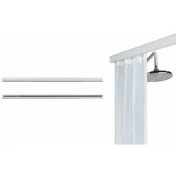 WENKO Rail De Douche Extensible Era, Tringle Pour Rideau De Douche Télescopique Avec 12 Accroches Rideau, Fixation Sans Perçage, Aluminium Inoxydable, 75-125x2x3,5 Cm, Blanc 8 WENKO Rail De Douche Extensible Era, Tringle Pour Rideau De Douche Télescopique Avec 12 Accroches Rideau, Fixation Sans Perçage, Aluminium Inoxydable, 75-125x2x3,5 Cm, Blanc -WENKO Soldes 34510067 2