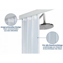 WENKO Rail De Douche Extensible Era, Tringle Pour Rideau De Douche Télescopique Avec 12 Accroches Rideau, Fixation Sans Perçage, Aluminium Inoxydable, 75-125x2x3,5 Cm, Blanc 10 WENKO Rail De Douche Extensible Era, Tringle Pour Rideau De Douche Télescopique Avec 12 Accroches Rideau, Fixation Sans Perçage, Aluminium Inoxydable, 75-125x2x3,5 Cm, Blanc -WENKO Soldes 34510067 4