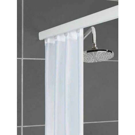 WENKO Rail De Douche Extensible Era, Tringle Pour Rideau De Douche Télescopique Avec 12 Accroches Rideau, Fixation Sans Perçage, Aluminium Inoxydable, 75-125x2x3,5 Cm, Blanc 7 WENKO Rail De Douche Extensible Era, Tringle Pour Rideau De Douche Télescopique Avec 12 Accroches Rideau, Fixation Sans Perçage, Aluminium Inoxydable, 75-125x2x3,5 Cm, Blanc – Image 5