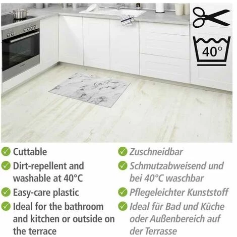 WENKO Tapis De Bain En Mousse Marmor, Tapis Salle De Bain Antidérapant Effet Marbre, Plastique, 50x80 Cm, Gris 5 WENKO Tapis De Bain En Mousse Marmor, Tapis Salle De Bain Antidérapant Effet Marbre, Plastique, 50x80 Cm, Gris – Image 3