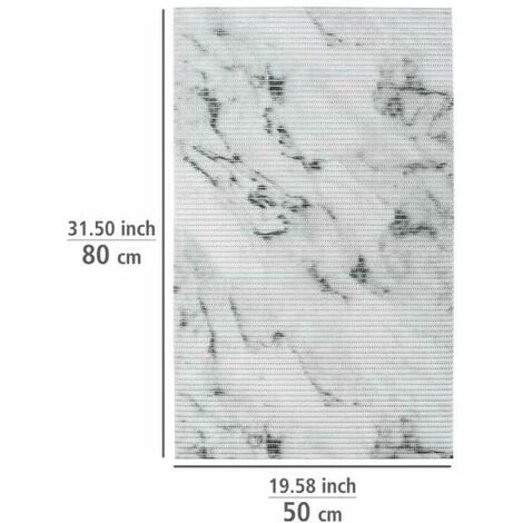 WENKO Tapis De Bain En Mousse Marmor, Tapis Salle De Bain Antidérapant Effet Marbre, Plastique, 50x80 Cm, Gris 6 WENKO Tapis De Bain En Mousse Marmor, Tapis Salle De Bain Antidérapant Effet Marbre, Plastique, 50x80 Cm, Gris – Image 4