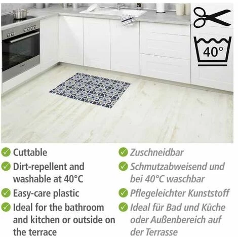 WENKO Tapis De Bain En Mousse Murcia, Tapis Salle De Bain Antidérapant Effet Carreau De Ciment, Plastique, 50x80 Cm, Multicolore 5 WENKO Tapis De Bain En Mousse Murcia, Tapis Salle De Bain Antidérapant Effet Carreau De Ciment, Plastique, 50x80 Cm, Multicolore – Image 3