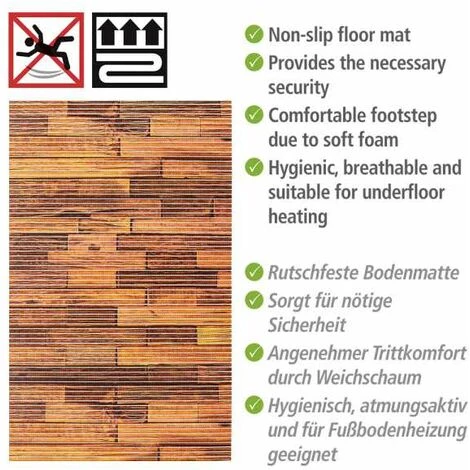 WENKO Tapis De Bain En Mousse Lambris, Tapis Salle De Bain Antidérapant, Plastique Effet Parquet, 50x80 Cm, Marron 4 WENKO Tapis De Bain En Mousse Lambris, Tapis Salle De Bain Antidérapant, Plastique Effet Parquet, 50x80 Cm, Marron – Image 2
