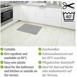 WENKO Tapis De Bain En Mousse, Tapis Salle De Bain Antidérapant, Plastique, 50x80 Cm, Gris 9 WENKO Tapis De Bain En Mousse, Tapis Salle De Bain Antidérapant, Plastique, 50x80 Cm, Gris -WENKO Soldes 34510081 3