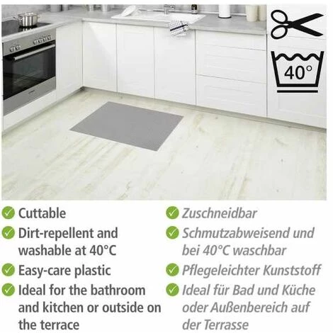 WENKO Tapis De Bain En Mousse, Tapis Salle De Bain Antidérapant, Plastique, 50x80 Cm, Gris 5 WENKO Tapis De Bain En Mousse, Tapis Salle De Bain Antidérapant, Plastique, 50x80 Cm, Gris – Image 3