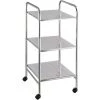 WENKO Desserte à Roulette Sando, étagère à Roulettes Avec 3 Plateaux De Rangement, Métal, 32x71x36,5 Cm, Argent Brillant -WENKO Soldes 34510084 1