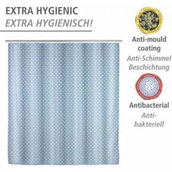 WENKO Rideau De Douche Antimoisissure Cristal, Rideau De Douche Original, Lavable En Machine Et Waterproof, 12 Anneaux Rideau De Douche En Plastique Blanc Inclus, Polyester, 180x200 Cm, Bleu - Blanc 10 WENKO Rideau De Douche Antimoisissure Cristal, Rideau De Douche Original, Lavable En Machine Et Waterproof, 12 Anneaux Rideau De Douche En Plastique Blanc Inclus, Polyester, 180x200 Cm, Bleu - Blanc -WENKO Soldes 34510097 4