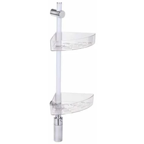 WENKO Etagère D'angle Salle De Bain LED, 2 Paniers De Douche D'angle, Fixation Murale Sans Perçage "Power Loc Plus", Avec éclairage LED Basse Consommation, Rechargeable, Plastique, L74 Cm, Transparent 3 WENKO Etagère D'angle Salle De Bain LED, 2 Paniers De Douche D'angle, Fixation Murale Sans Perçage "Power Loc Plus", Avec éclairage LED Basse Consommation, Rechargeable, Plastique, L74 Cm, Transparent