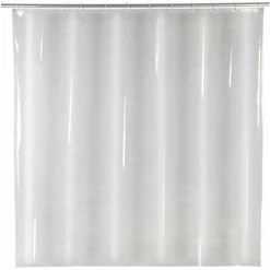 WENKO Rideau De Douche Salda, Rideau De Douche 180x200 Cm, Imperméable à L'eau, 12 Anneaux Rideau De Douche En Plastique Blanc Inclus, PEVA Matériau Recyclé Et Recyclable, 180x200 Cm, Transparent