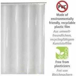 WENKO Rideau De Douche Salda, Rideau De Douche 180x200 Cm, Imperméable à L'eau, 12 Anneaux Rideau De Douche En Plastique Blanc Inclus, PEVA Matériau Recyclé Et Recyclable, 180x200 Cm, Transparent 9 WENKO Rideau De Douche Salda, Rideau De Douche 180x200 Cm, Imperméable à L'eau, 12 Anneaux Rideau De Douche En Plastique Blanc Inclus, PEVA Matériau Recyclé Et Recyclable, 180x200 Cm, Transparent -WENKO Soldes 34510101 3