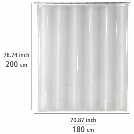 WENKO Rideau De Douche Salda, Rideau De Douche 180x200 Cm, Imperméable à L'eau, 12 Anneaux Rideau De Douche En Plastique Blanc Inclus, PEVA Matériau Recyclé Et Recyclable, 180x200 Cm, Transparent 7 WENKO Rideau De Douche Salda, Rideau De Douche 180x200 Cm, Imperméable à L'eau, 12 Anneaux Rideau De Douche En Plastique Blanc Inclus, PEVA Matériau Recyclé Et Recyclable, 180x200 Cm, Transparent – Image 5