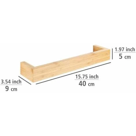 WENKO Porte Serviette Salle De Bain Mural Bambusa, Porte Serviette Salle De Bain Bois Bambou, 40x9x5 Cm, Marron 6 WENKO Porte Serviette Salle De Bain Mural Bambusa, Porte Serviette Salle De Bain Bois Bambou, 40x9x5 Cm, Marron – Image 4