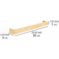 WENKO Porte Serviette Salle De Bain Mural Bambusa, Porte Serviette Salle De Bain Bois Bambou, 60x9x5 Cm, Marron -WENKO Soldes 34510113 4