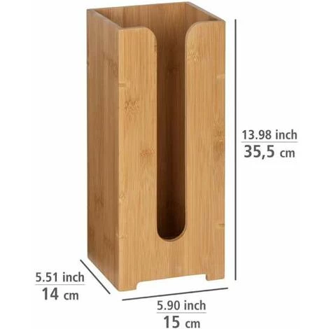 WENKO Range Papier Toilette Bois Bambusa, Stockage Papier Toilette Capacité 3 Rouleaux, Bois Bambou, 15x35,5x14 Cm, Marron 5 WENKO Range Papier Toilette Bois Bambusa, Stockage Papier Toilette Capacité 3 Rouleaux, Bois Bambou, 15x35,5x14 Cm, Marron – Image 3