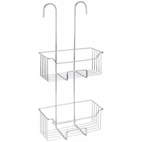 WENKO Etagère De Douche à Suspendre Au Thermostat Milo, 2 Paniers De Douche à Suspendre, Acier Inox, 25x55x14 Cm, Brillant 4 WENKO Etagère De Douche à Suspendre Au Thermostat Milo, 2 Paniers De Douche à Suspendre, Acier Inox, 25x55x14 Cm, Brillant – Image 2