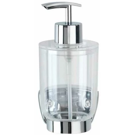 WENKO Porte Savon Liquide Mural Basic, Distributeur Savon Liquide, Capacité 300ml, Fixation Acier Inox - Plastique, 7,8x10x17 Cm, Brillant - Transparent 5 WENKO Porte Savon Liquide Mural Basic, Distributeur Savon Liquide, Capacité 300ml, Fixation Acier Inox - Plastique, 7,8x10x17 Cm, Brillant - Transparent – Image 3
