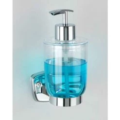WENKO Porte Savon Liquide Mural Basic, Distributeur Savon Liquide, Capacité 300ml, Fixation Acier Inox - Plastique, 7,8x10x17 Cm, Brillant - Transparent 10 WENKO Porte Savon Liquide Mural Basic, Distributeur Savon Liquide, Capacité 300ml, Fixation Acier Inox - Plastique, 7,8x10x17 Cm, Brillant - Transparent -WENKO Soldes 34510121 4