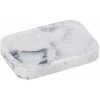 WENKO Porte Savon Desio, Polyrésine Effet Marbre, 12,7x2x8,8 Cm, Gris - Blanc