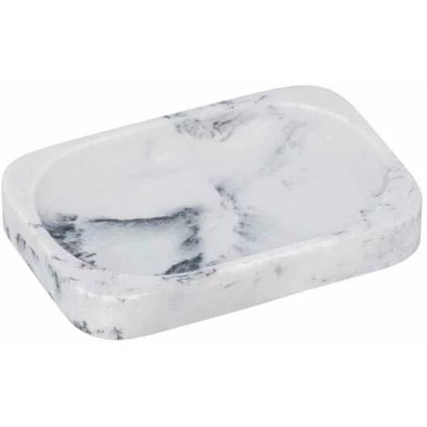 WENKO Porte Savon Desio, Polyrésine Effet Marbre, 12,7x2x8,8 Cm, Gris - Blanc 3 WENKO Porte Savon Desio, Polyrésine Effet Marbre, 12,7x2x8,8 Cm, Gris - Blanc