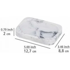 WENKO Porte Savon Desio, Polyrésine Effet Marbre, 12,7x2x8,8 Cm, Gris - Blanc 9 WENKO Porte Savon Desio, Polyrésine Effet Marbre, 12,7x2x8,8 Cm, Gris - Blanc -WENKO Soldes 34510122 3