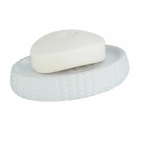 WENKO Porte Savon Céramique, Porte Savon Blanc Barinas, Céramique Avec Relief, 12,3x2,7x8,7 Cm, Blanc 4 WENKO Porte Savon Céramique, Porte Savon Blanc Barinas, Céramique Avec Relief, 12,3x2,7x8,7 Cm, Blanc – Image 2