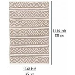 WENKO Tapis De Bain Shaki, Tapis Salle De Bain Antidérapant, Tapis Paillasson Durable De Style Boho Fabriqué à Partir De Bouteille Plastique PET Recyclée, 100% Polyester, 50x80 Cm, Beige-blanc 10 WENKO Tapis De Bain Shaki, Tapis Salle De Bain Antidérapant, Tapis Paillasson Durable De Style Boho Fabriqué à Partir De Bouteille Plastique PET Recyclée, 100% Polyester, 50x80 Cm, Beige-blanc -WENKO Soldes 34510129 4
